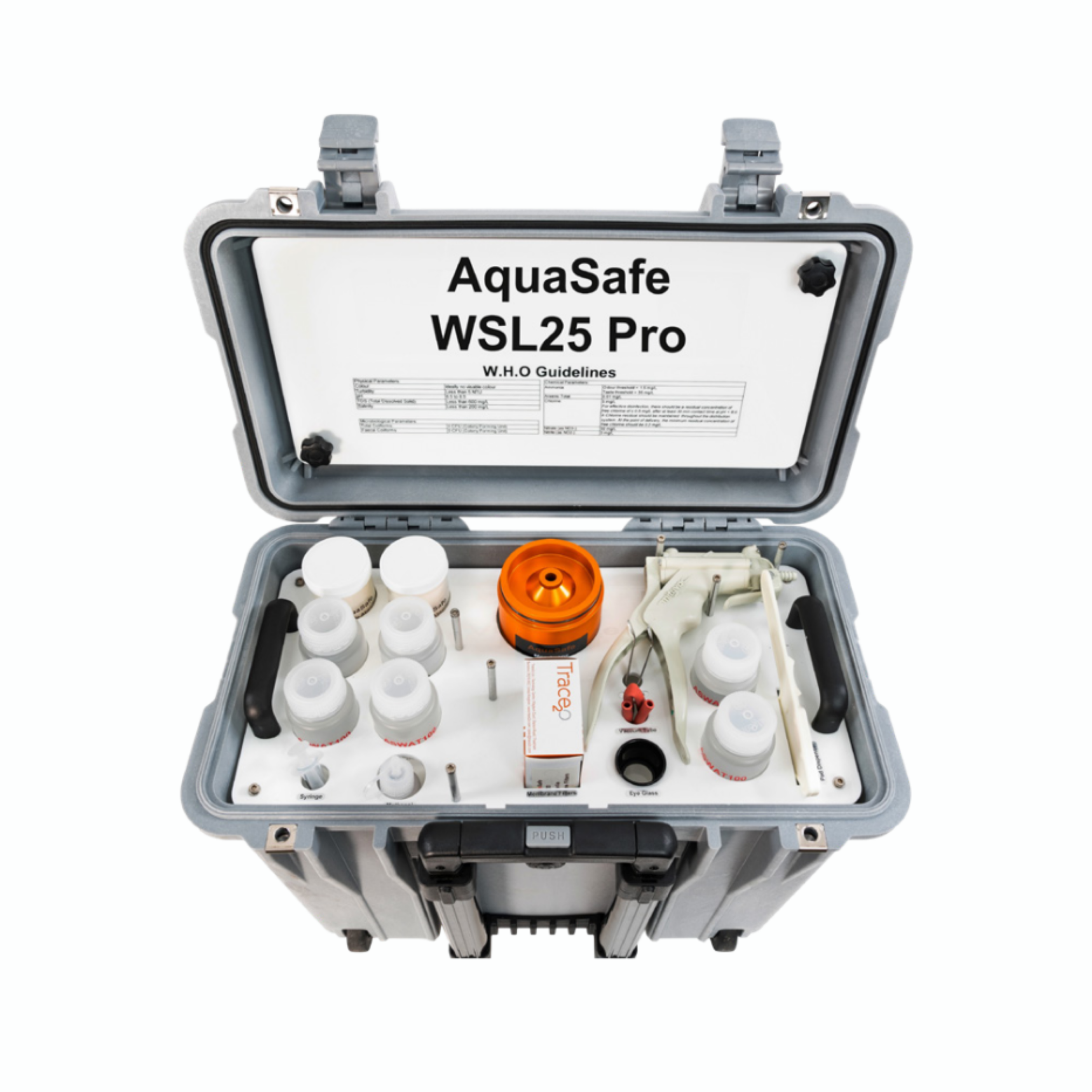 AquaSafe WSL25 Pro ชุดวิเคราะห์คุณภาพน้ำแบบพกพา ครบทั้งเคมีและจุลชีววิทยา สำหรับงานภาคสนาม
